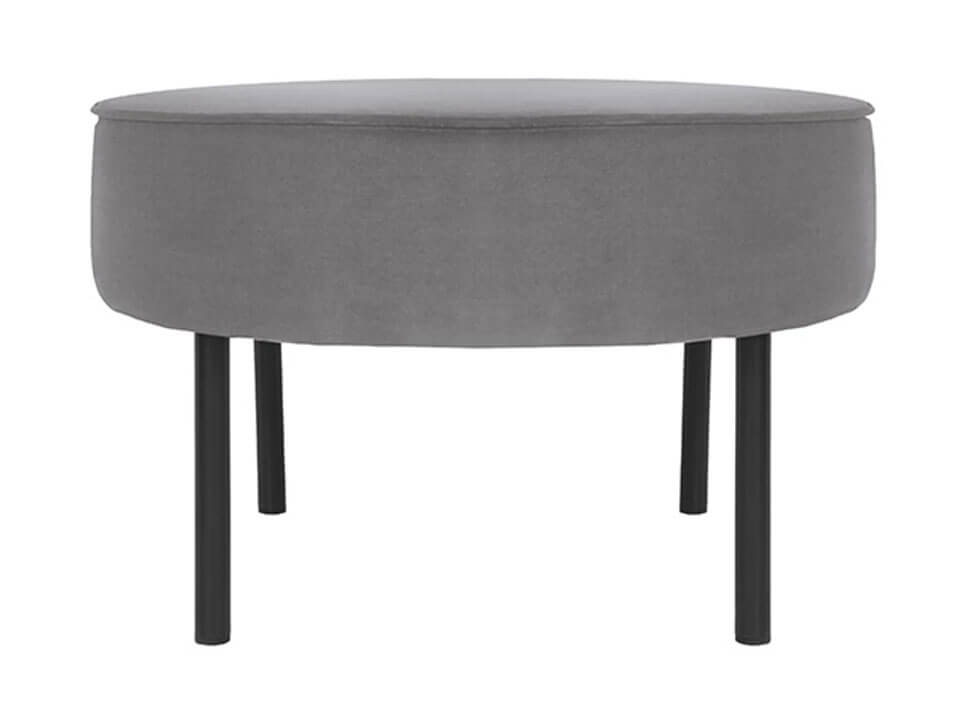 LAFU H BRW Soro Grey Round BLACK RED WHITE Upholstered Footstool-Soro 90 Grey