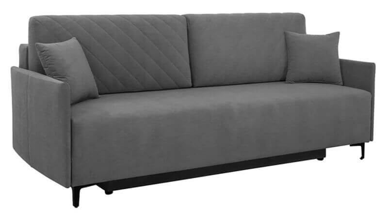 LOGAN LUX 3DL BRW Grey 3 Seater Fold Out Straight BLACK RED WHITE Upholstered Sofa Bed-Mavel 14 Grey