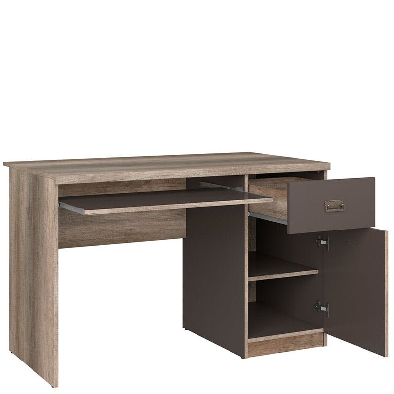MALCOLM BRW Study Room BLACK RED WHITE Furniture Set-Canyon Monument Oak / Grey Wolfram