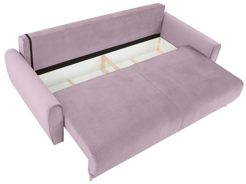 MANILA LUX 3DL BRW Pink 3 Seater Fold Out Straight BLACK RED WHITE Upholstered Sofa Bed-Element 18 Pink