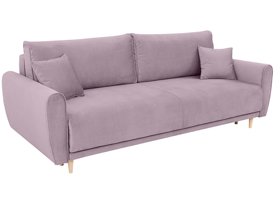 MANILA LUX 3DL BRW Pink 3 Seater Fold Out Straight BLACK RED WHITE Upholstered Sofa Bed-Element 18 Pink