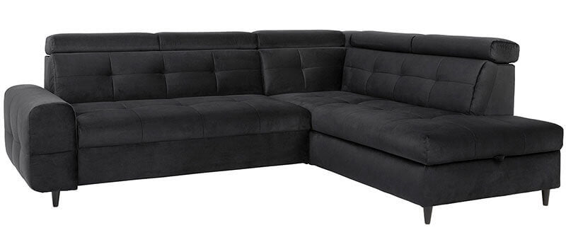 MATRAS 2F.RECBK BRW Black Corner Fold Out Right BLACK RED WHITE Upholstered Sofa Bed-Terra_EC 99 Black