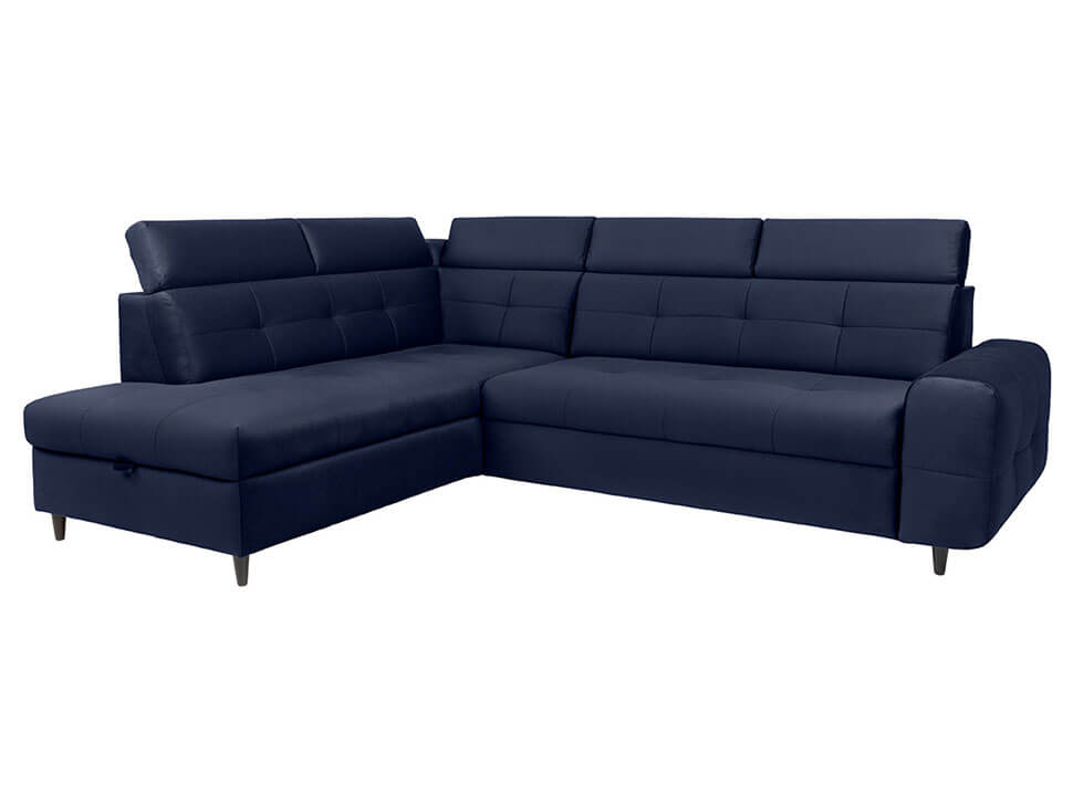 MATRAS RECBK.2F BRW Blue Corner Fold Out Left BLACK RED WHITE Upholstered Sofa Bed-Solar 79 Blue