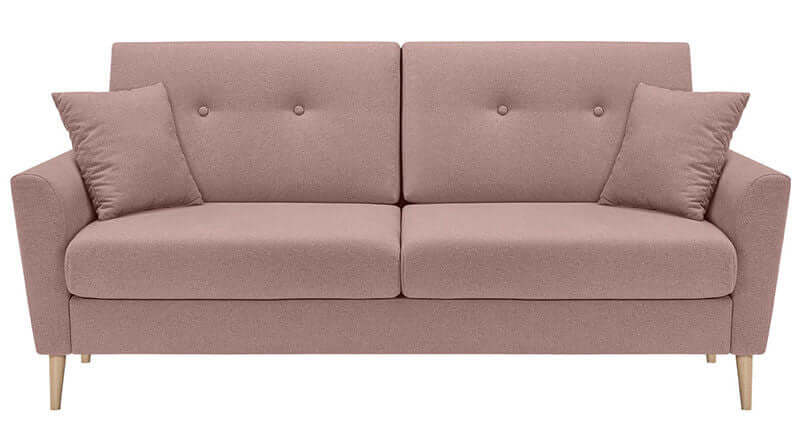 MAXIME 3S BRW Raquel Pink 3 Seater Straight BLACK RED WHITE Upholstered Sofa-Raquel 01 Pink