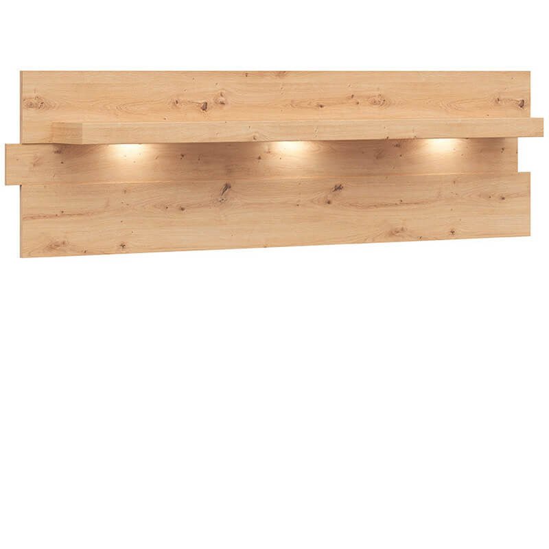 MEMPHIS BRW PAN/6/20 LED BLACK RED WHITE Shelf-Artisan Oak