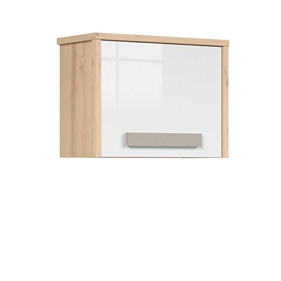 NAMEK BRW SFW1D 1 Door High Gloss Wall BLACK RED WHITE Cabinet-Iconic Beech / White Gloss / Grey