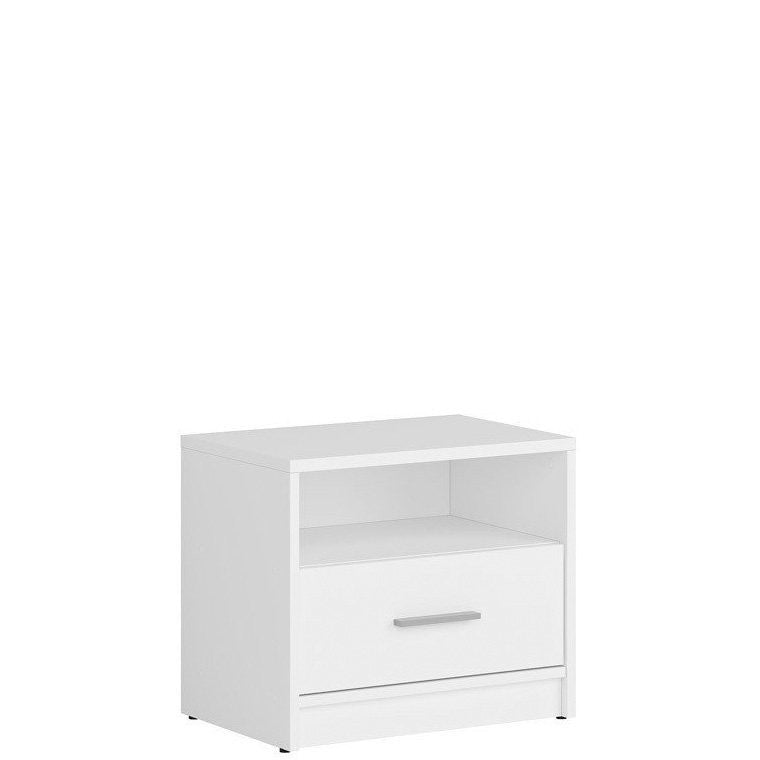 NEPO PLUS BRW KOM1S 1 Drawer BLACK RED WHITE Bedside Table-White