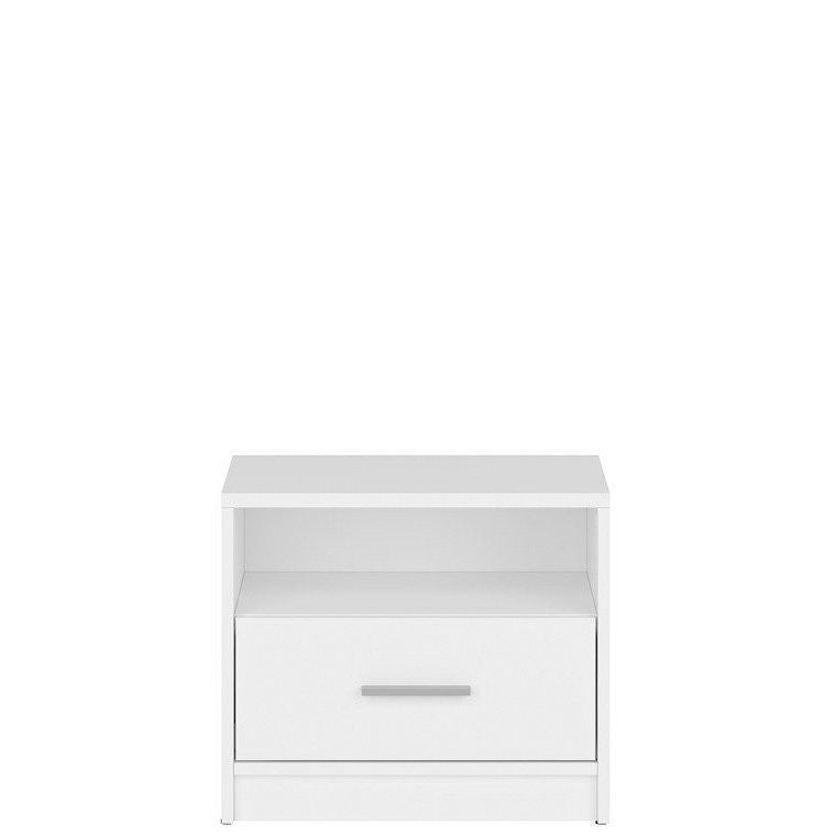 NEPO PLUS BRW KOM1S 1 Drawer BLACK RED WHITE Bedside Table-White