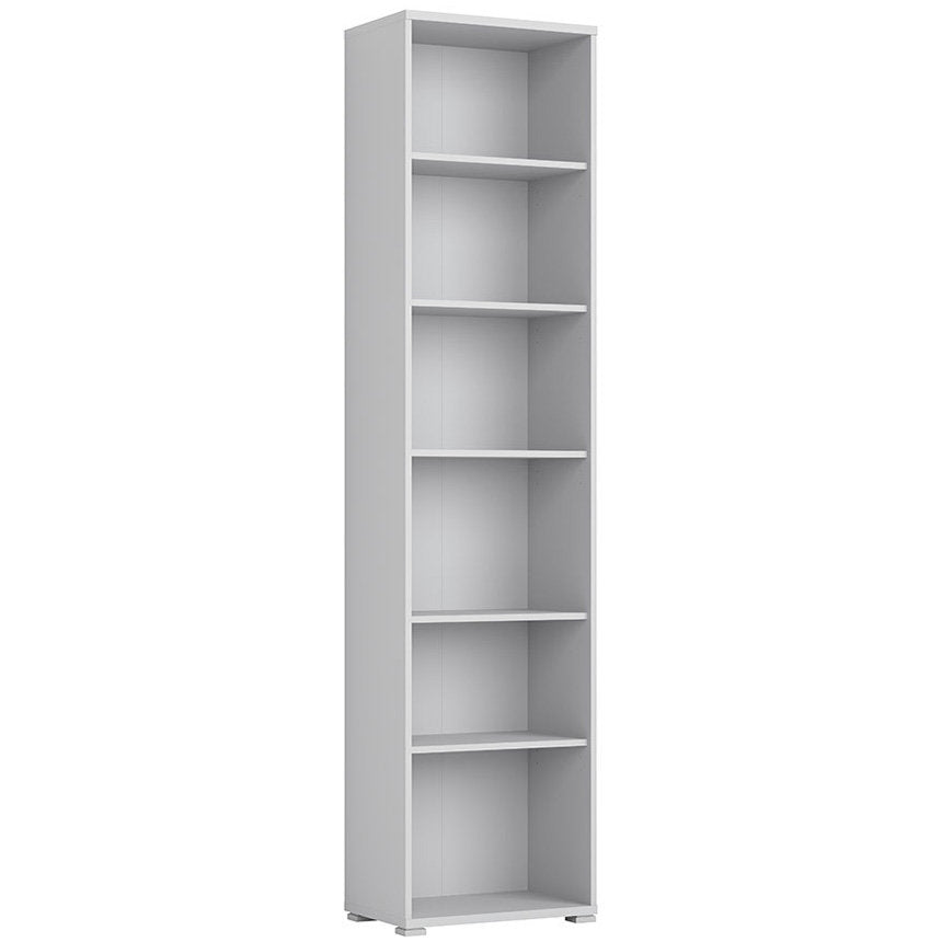 OFFICE LUX BRW REG/53/220 Tall BLACK RED WHITE Bookcase-Light Grey