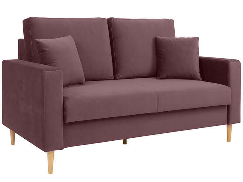 RIMI 2BK BRW Dark Violet 2 Seater Wall Free with Storage BLACK RED WHITE Upholstered Sofa-Tierra 07
