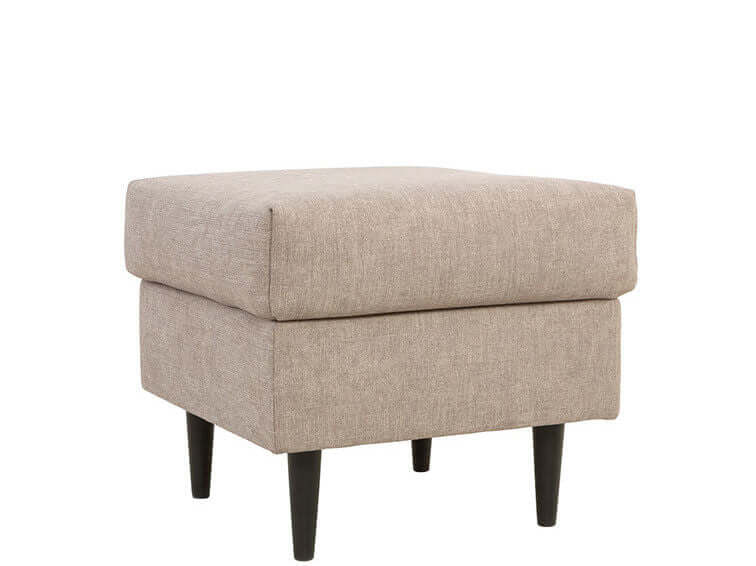 RIMI BRW Taupe Square BLACK RED WHITE Upholstered Footstool-Ross 06 Taupe