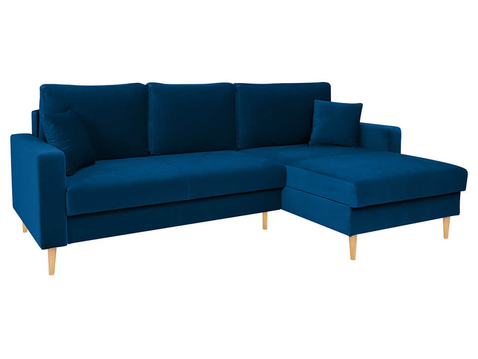 RIMI LUX 3DL.URCBK BRW Navy Corner Fold Out Wall Free BLACK RED WHITE Upholstered Sofa Bed-Modone 9719 Navy