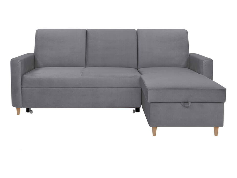 RISTEN 2F.URCBK BRW Grey Corner Fold Out Storage BLACK RED WHITE Upholstered Sofa Bed-Element 03 Grey