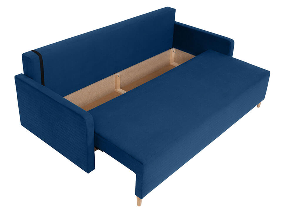 SIGMA LUX 3DL BRW Navy 3 Seater Fold Out Storage BLACK RED WHITE Upholstered Sofa Bed-Manila 26 Navy