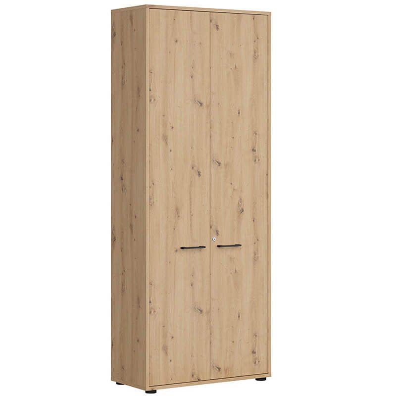 SPACE OFFICE BRW REG2D/200/F20/Z 2 Door Lockable Tall BLACK RED WHITE Cabinet-Artisan Oak