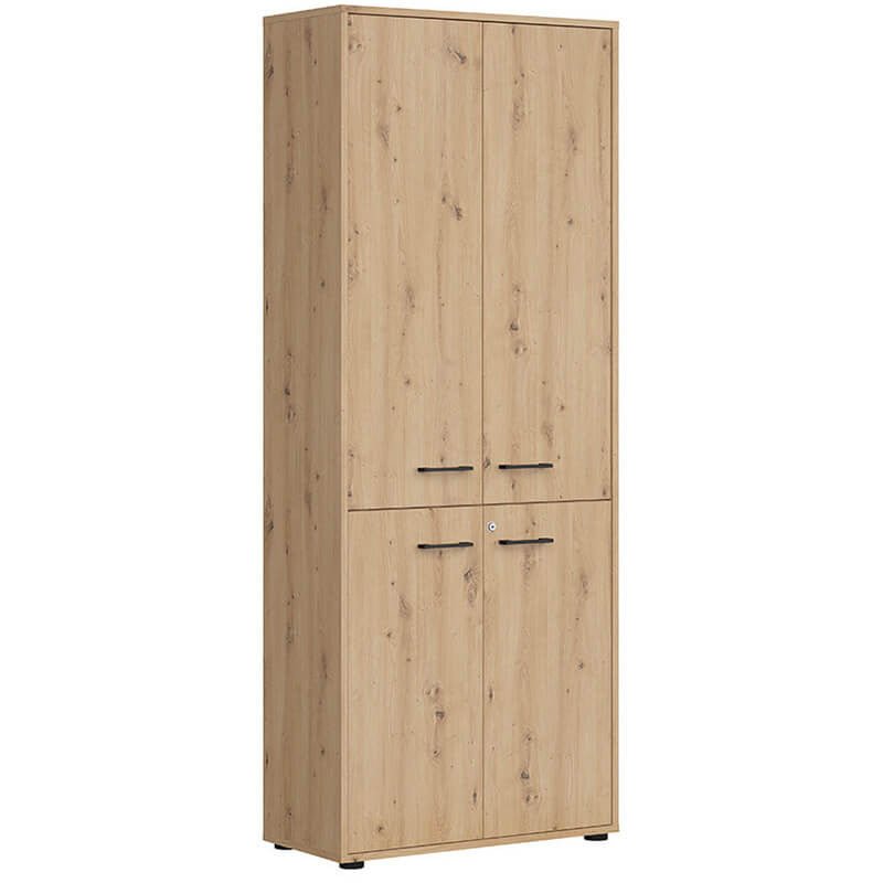 SPACE OFFICE BRW REG4D/200/F12/G/Z 4 Door Lockable Tall BLACK RED WHITE Cabinet-Artisan Oak