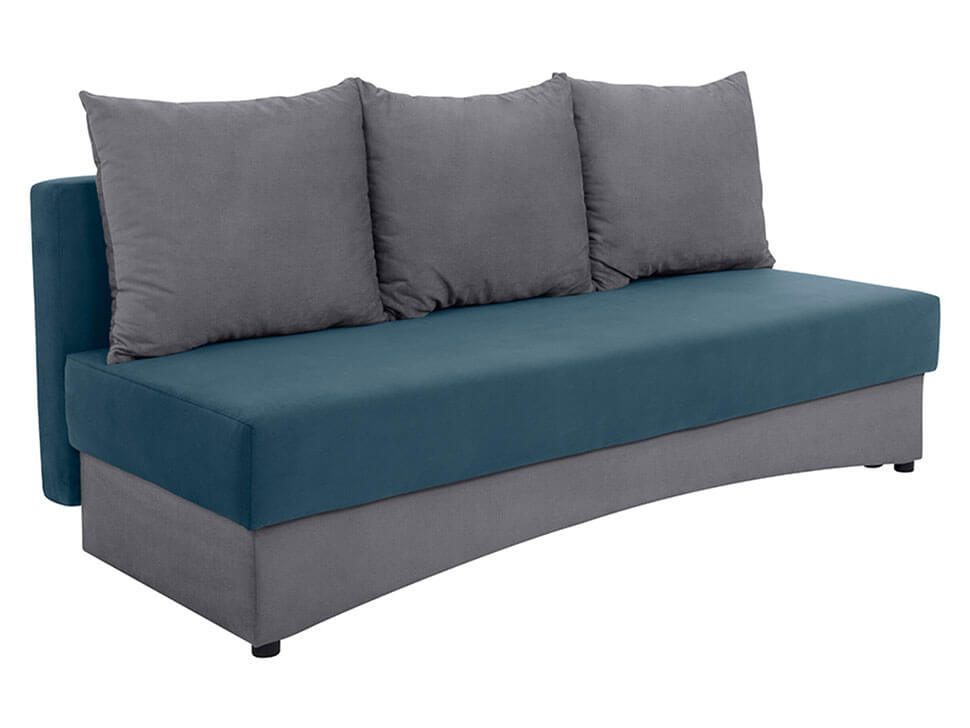 TONI LUX 3DL BRW Blue 3 Seater Fold Out Straight BLACK RED WHITE Upholstered Sofa Bed-Soro 93 Grey / Manila 27 Blue