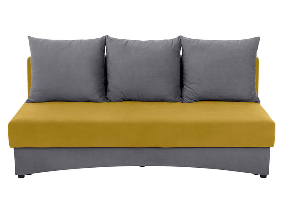 TONI LUX 3DL BRW Yellow 3 Seater Fold Out Straight BLACK RED WHITE Upholstered Sofa Bed-Soro 93 Grey / Manila 33 Camel