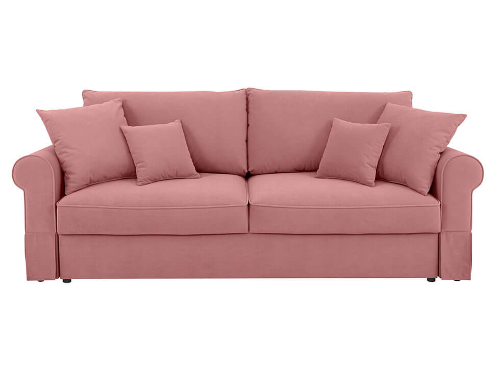 ZOYA LUX 3DL BRW Pink 3 Seater Fold Out Storage BLACK RED WHITE Upholstered Sofa Bed-Mavel 52 Pink